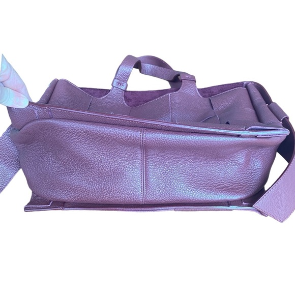 LIA NUMA Made In Italy Burgundy Leather Triple Compartment Satchel - Picture 8 of 17